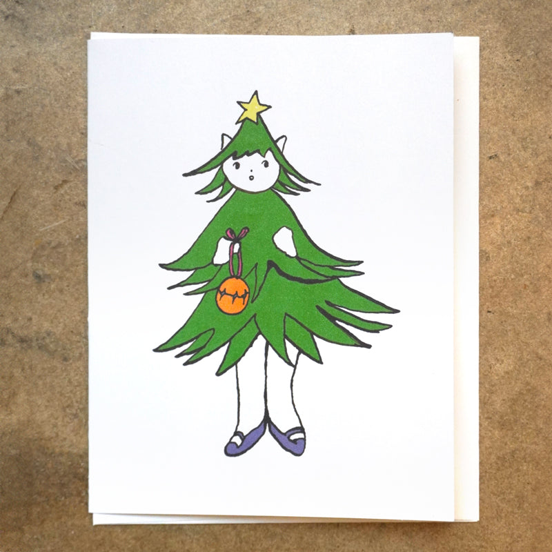 :::☆GREETINGCARD - ::HOLIDAY Card (Tree Girl)