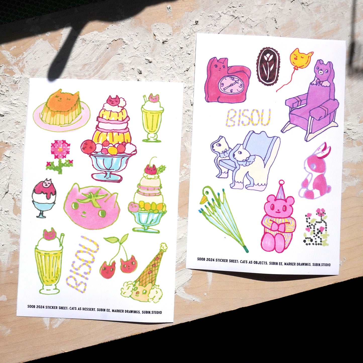 ::☆ Sticker Sheet (Cats as Dessert)